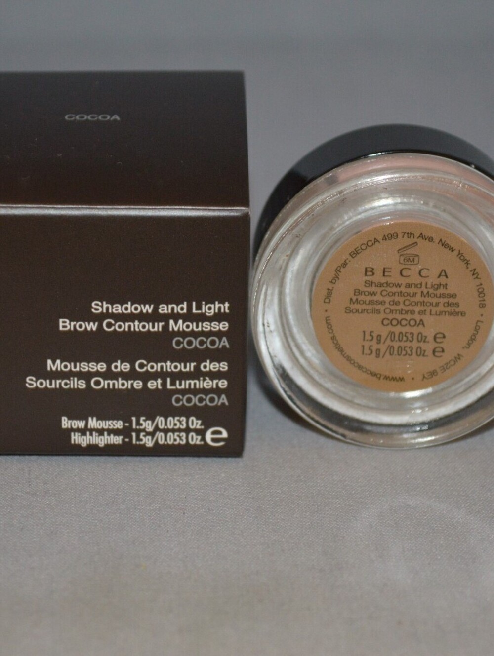 LOT SET X2 NIB Becca Shadow And Light Brow Contour Mousse Cocoa 0.053oz  EACH